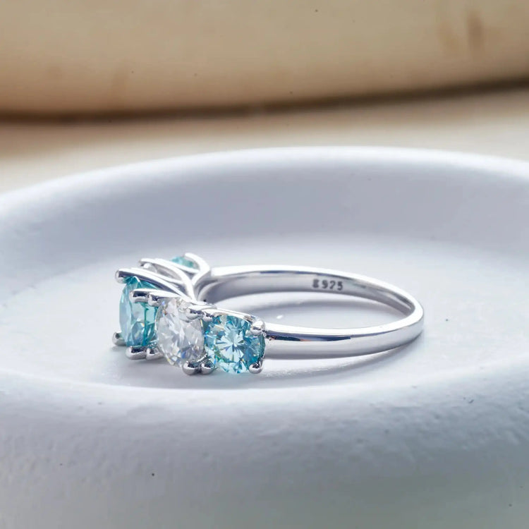 Luxury Total 3.6 Carat moissanite lab Diamonds Rings Round Brilliant for Women Bride Wedding Band Gift fine dating Jewelry gift Jewelry and Clovers