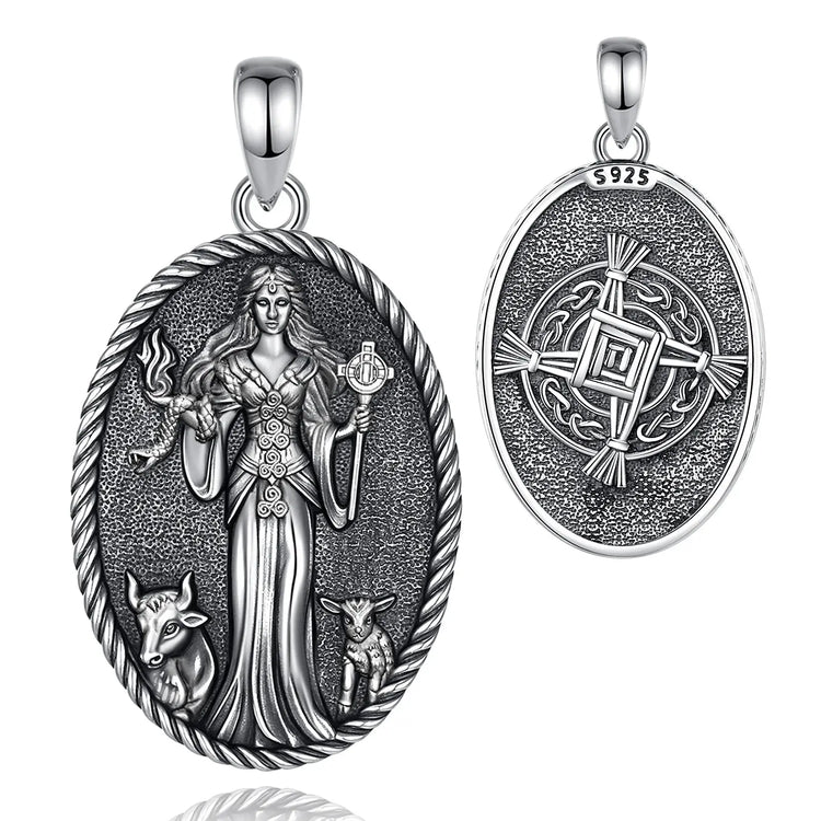 Eudora 925 Sterling Silver Brigid Goddess Necklace Brigid&