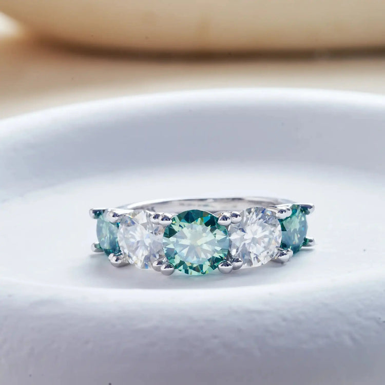 Luxury Total 3.6 Carat moissanite lab Diamonds Rings Round Brilliant for Women Bride Wedding Band Gift fine dating Jewelry gift Jewelry and Clovers