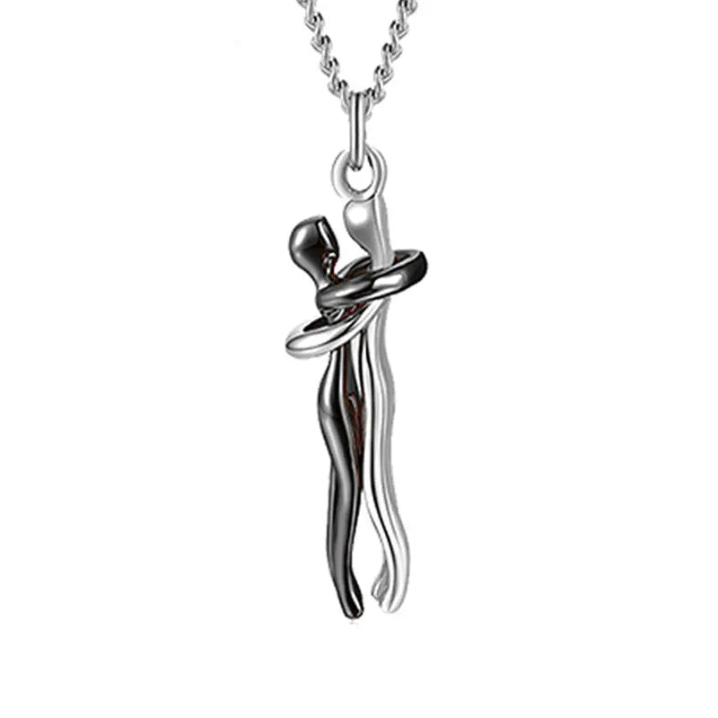 Love Hug Necklace Unisex Men Women Couple Jewelry Simple Temperament Clavicle Chain Valentines Day Lover Gifts Jewelry and Clovers