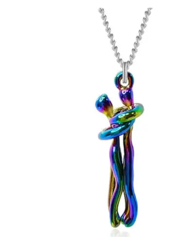 Love Hug Necklace Unisex Men Women Couple Jewelry Simple Temperament Clavicle Chain Valentines Day Lover Gifts Jewelry and Clovers