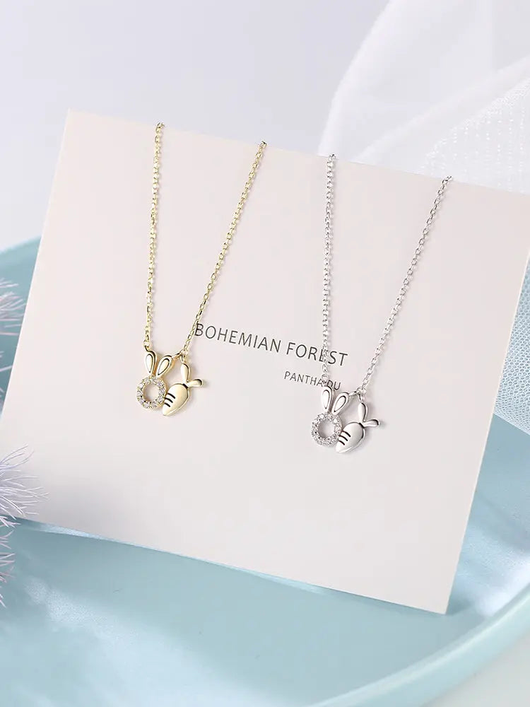 Latest 18K Gold Plated Rabbit Cute Gift Trending Necklace For Girl Jewelry Jewelry and Clovers
