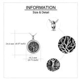 Tree of Life Photo Locket Urn Cremation Necklace Sterling Silver Retro Silver Jewelry and Clovers