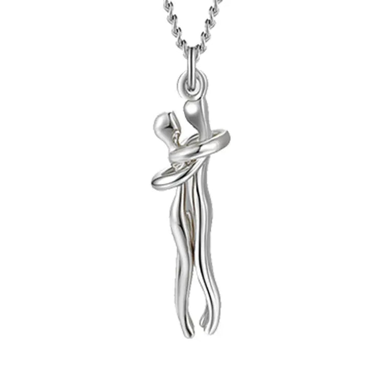 Love Hug Necklace Unisex Men Women Couple Jewelry Simple Temperament Clavicle Chain Valentines Day Lover Gifts Jewelry and Clovers