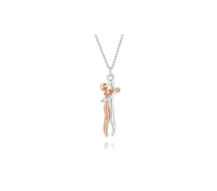 Love Hug Necklace Unisex Men Women Couple Jewelry Simple Temperament Clavicle Chain Valentines Day Lover Gifts Jewelry and Clovers