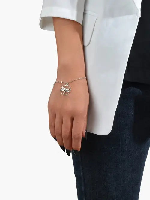 Gold Silver Chain Dragonfly Charm Bracelet
