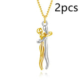 Love Hug Necklace Unisex Men Women Couple Jewelry Simple Temperament Clavicle Chain Valentines Day Lover Gifts Jewelry and Clovers