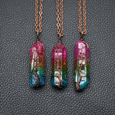 Hot Selling Stone Crystal Pillar Tree Of Life Pendant Ins Fashion Necklace Ashley and Clovers