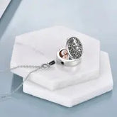 Tree of Life Photo Locket Urn Cremation Necklace Sterling Silver Retro Silver Jewelry and Clovers