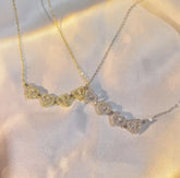 Retro Magnetic Folding Heart Shaped Four Leaf Clover Pendant Necklace Women Love Clavicle Chain Gifts Openable Choker Jewelry Jewelry and Clovers
