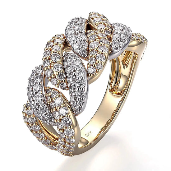 Customized Fine Jewelry 10 14 18k Yellow Gold Ring Lab Diamond Wedding Eternal Band Round Cut VS Grown Diamond for Women Jewelry and Clovers