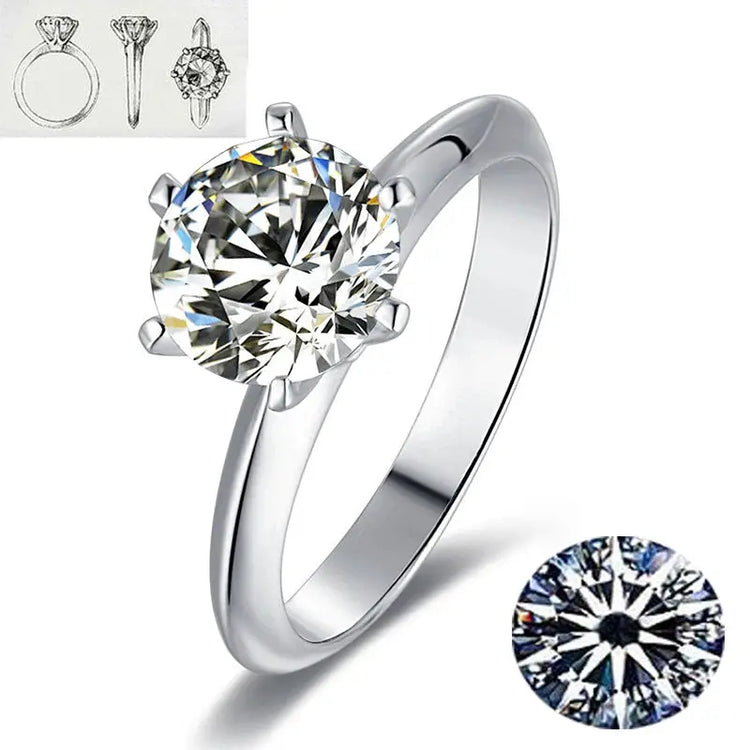 Hot New Luxury 925 Sterling Silver 1-3 Ct Real Moissanite Rings Wholesale Jewelry and Clovers