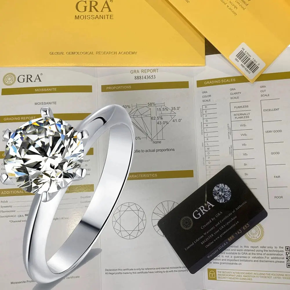 Hot New Luxury 925 Sterling Silver 1-3 Ct Real Moissanite Rings Wholesale Jewelry and Clovers