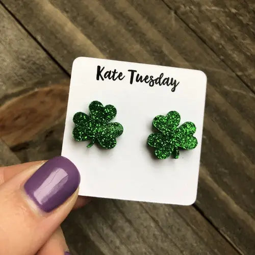 Glitter Acrylic 3 Leaf Clover Earrings The Jewelry And Clovers Store Accessories