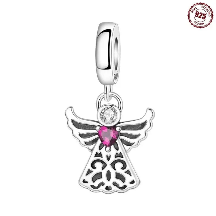 MISEFF New Original Bracelet 925 Sterling Silver Lovely Angel Girl Charms Beads For Jewelry Gifts Jewelry and Clovers