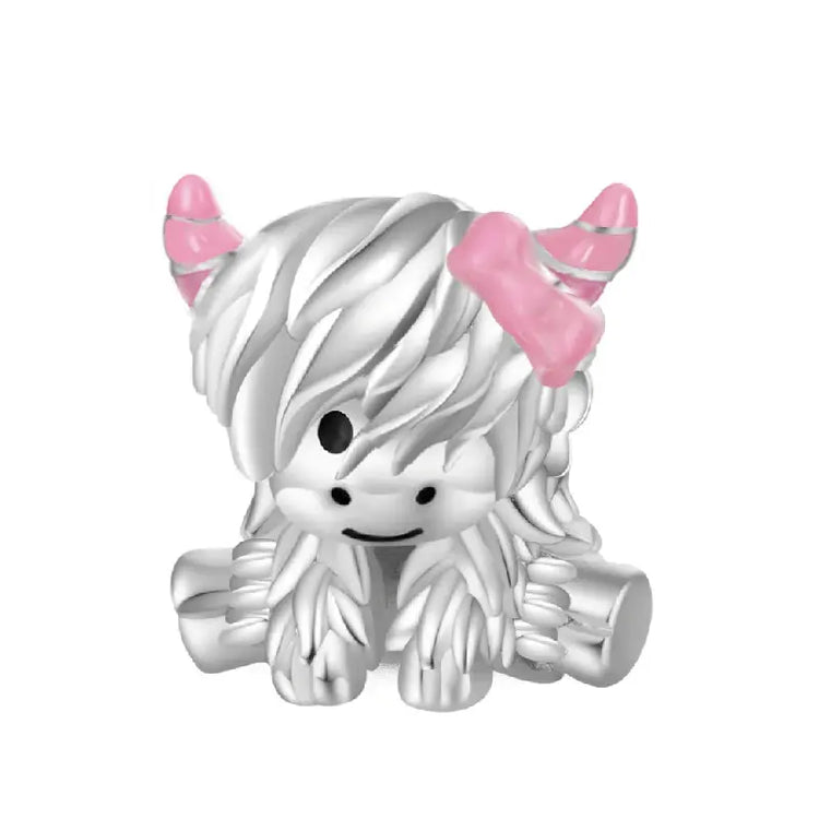 New Arrivals Highland Cow Dangle Charm Bead for Women fit European Original Silver Bracelet DIY Jewelry Accessories Gift Jewelry and Clovers