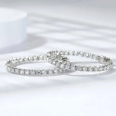 KNOBSPIN D VVS1 Moissanite Hoop Earrings for Women Sparking Diamond with GRA Original s925 Sterling Silver Plated 18k Earring Jewelry and Clovers