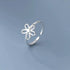 New Fashion Silver Color Green Flower Leaf Rose Daisy Enamel Open Finger Rings For Women Girl Jewelry Gift Dropship Wholesale Jewelry and Clovers