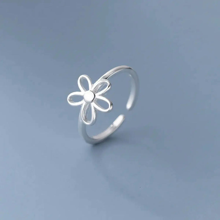 New Fashion Silver Color Green Flower Leaf Rose Daisy Enamel Open Finger Rings For Women Girl Jewelry Gift Dropship Wholesale Jewelry and Clovers