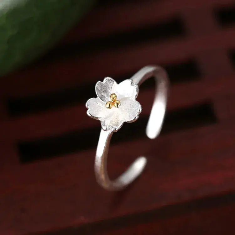 New Fashion Silver Color Green Flower Leaf Rose Daisy Enamel Open Finger Rings For Women Girl Jewelry Gift Dropship Wholesale Jewelry and Clovers
