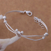 Fine Charms 925 Sterling Silver Mickey Bangle Bracelets For Women Wedding High Quality Fashion Jewelry Christmas Gifts LB001 Jewelry and Clovers