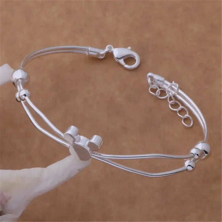 Fine Charms 925 Sterling Silver Mickey Bangle Bracelets For Women Wedding High Quality Fashion Jewelry Christmas Gifts LB001 Jewelry and Clovers