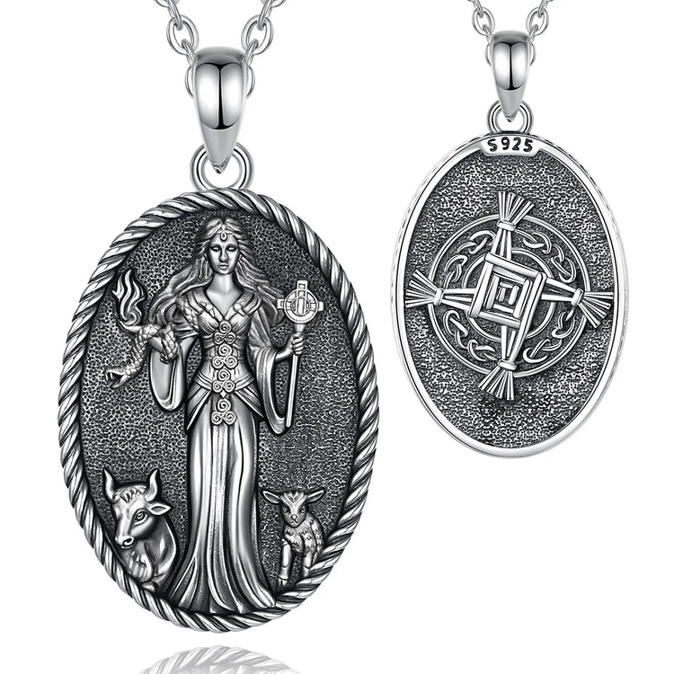 Eudora 925 Sterling Silver Brigid Goddess Necklace Brigid&