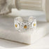 New Fashion Silver Color Green Flower Leaf Rose Daisy Enamel Open Finger Rings For Women Girl Jewelry Gift Dropship Wholesale Jewelry and Clovers