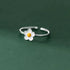 New Fashion Silver Color Green Flower Leaf Rose Daisy Enamel Open Finger Rings For Women Girl Jewelry Gift Dropship Wholesale Jewelry and Clovers
