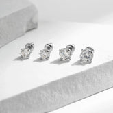 MODIAN D Color 1CT Moissanite Stud Earrings For Women 925 Sterling Silver 0.5CT Dazzling Lab Diamond Wedding Jewelry Gifts Jewelry and Clovers