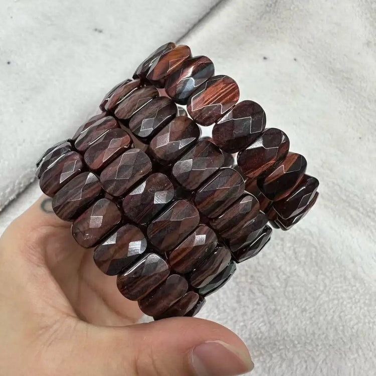 Natural Stone 8*14mm  Faceted Bracelets Lapis Labradorite Crystal  Red Jasper Agate Howlite Rhodonite Unakite For Wholesale Jewelry and Clovers