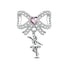 Charms Beads 925 Sterling Silver Pink Love Bow Rubik&