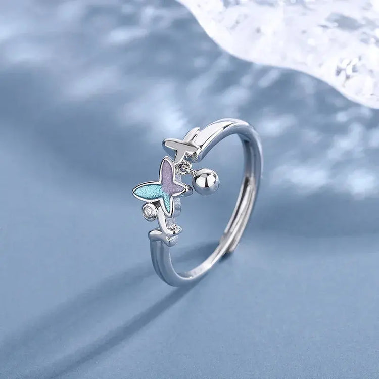 New Fashion Silver Color Green Flower Leaf Rose Daisy Enamel Open Finger Rings For Women Girl Jewelry Gift Dropship Wholesale Jewelry and Clovers