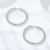 KNOBSPIN D VVS1 Moissanite Hoop Earrings for Women Sparking Diamond with GRA Original s925 Sterling Silver Plated 18k Earring Jewelry and Clovers