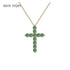 BIJOX STORY 3mm Moissanite Cross Pendant Necklace Original Sterling SILVER Chain Plated 18k White GOLD Rose GOLD Fine Necklace for Women Great For Gift via Family Jewelry and Clovers