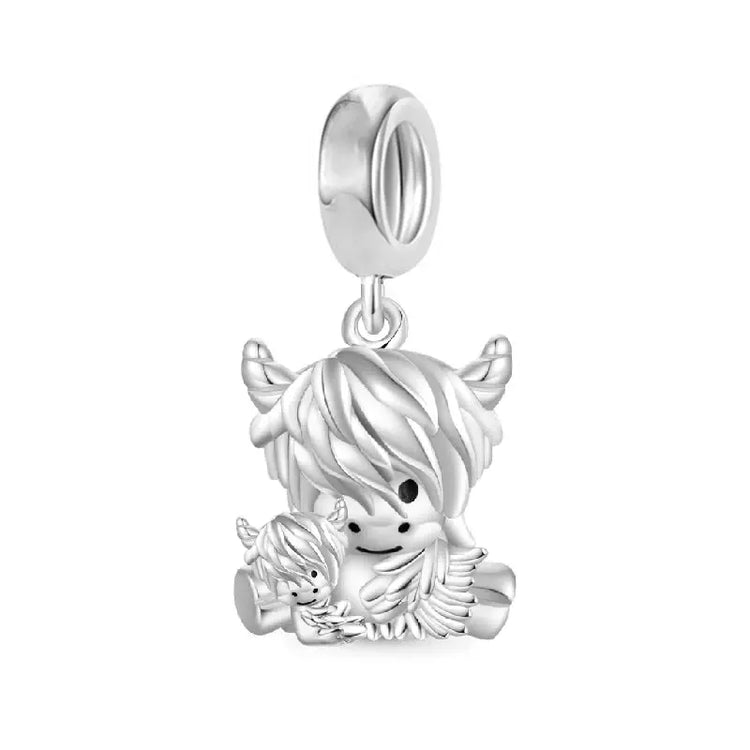 New Arrivals Highland Cow Dangle Charm Bead for Women fit European Original Silver Bracelet DIY Jewelry Accessories Gift Jewelry and Clovers