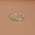 New Fashion Silver Color Green Flower Leaf Rose Daisy Enamel Open Finger Rings For Women Girl Jewelry Gift Dropship Wholesale Jewelry and Clovers