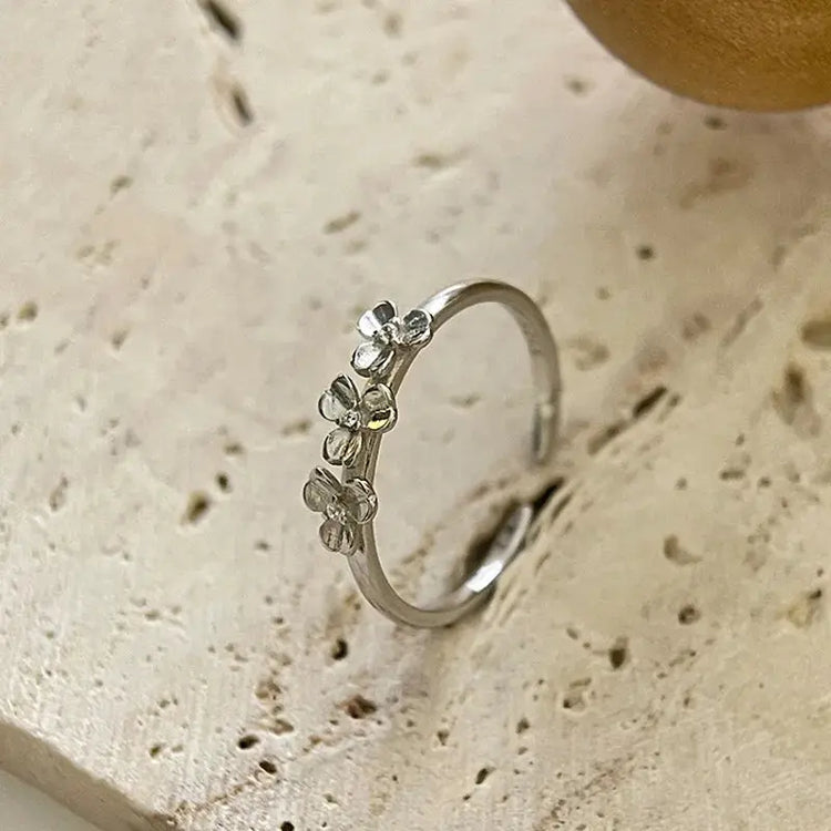 New Fashion Silver Color Green Flower Leaf Rose Daisy Enamel Open Finger Rings For Women Girl Jewelry Gift Dropship Wholesale Jewelry and Clovers