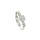 Real 925 Sterling Silver Zircon Camellia Rose Plant Adjustable Rings for Women Romantic Fine Jewelry Minimalist Accessories Jewelry and Clovers
