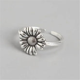 New Fashion Silver Color Green Flower Leaf Rose Daisy Enamel Open Finger Rings For Women Girl Jewelry Gift Dropship Wholesale Jewelry and Clovers