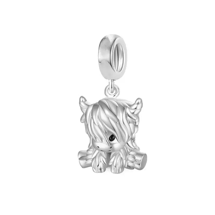 New Arrivals Highland Cow Dangle Charm Bead for Women fit European Original Silver Bracelet DIY Jewelry Accessories Gift Jewelry and Clovers