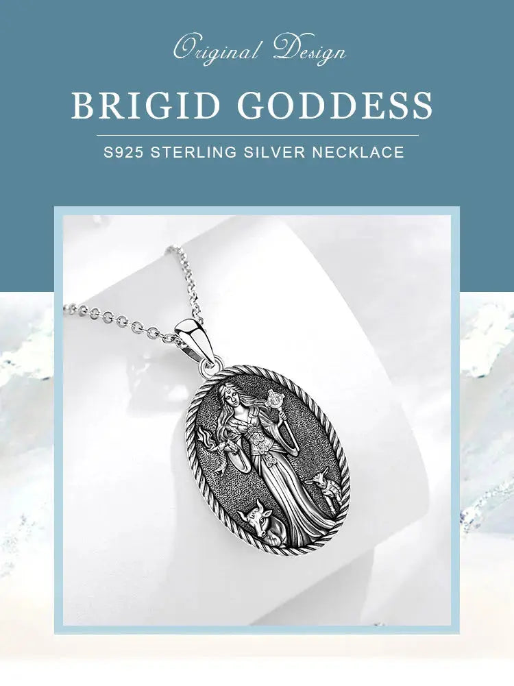 Eudora 925 Sterling Silver Brigid Goddess Necklace Brigid&