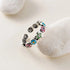 New Fashion Silver Color Green Flower Leaf Rose Daisy Enamel Open Finger Rings For Women Girl Jewelry Gift Dropship Wholesale Jewelry and Clovers