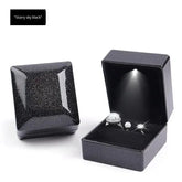 1PC LED Light Ring Box Engagement Proposal Wedding Luxury Gift Box Red Wine Ring Case for Valentine&