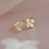New Fashion Silver Color Green Flower Leaf Rose Daisy Enamel Open Finger Rings For Women Girl Jewelry Gift Dropship Wholesale Jewelry and Clovers