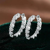 2.6ct D Color Moissanite 925 Sterling Sliver Plated White Gold Hoop Earring’s Jewelry and Clovers