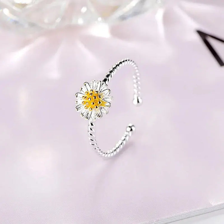 New Fashion Silver Color Green Flower Leaf Rose Daisy Enamel Open Finger Rings For Women Girl Jewelry Gift Dropship Wholesale Jewelry and Clovers