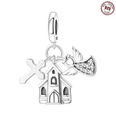 MISEFF New Original Bracelet 925 Sterling Silver Lovely Angel Girl Charms Beads For Jewelry Gifts Jewelry and Clovers
