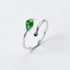 New Fashion Silver Color Green Flower Leaf Rose Daisy Enamel Open Finger Rings For Women Girl Jewelry Gift Dropship Wholesale Jewelry and Clovers