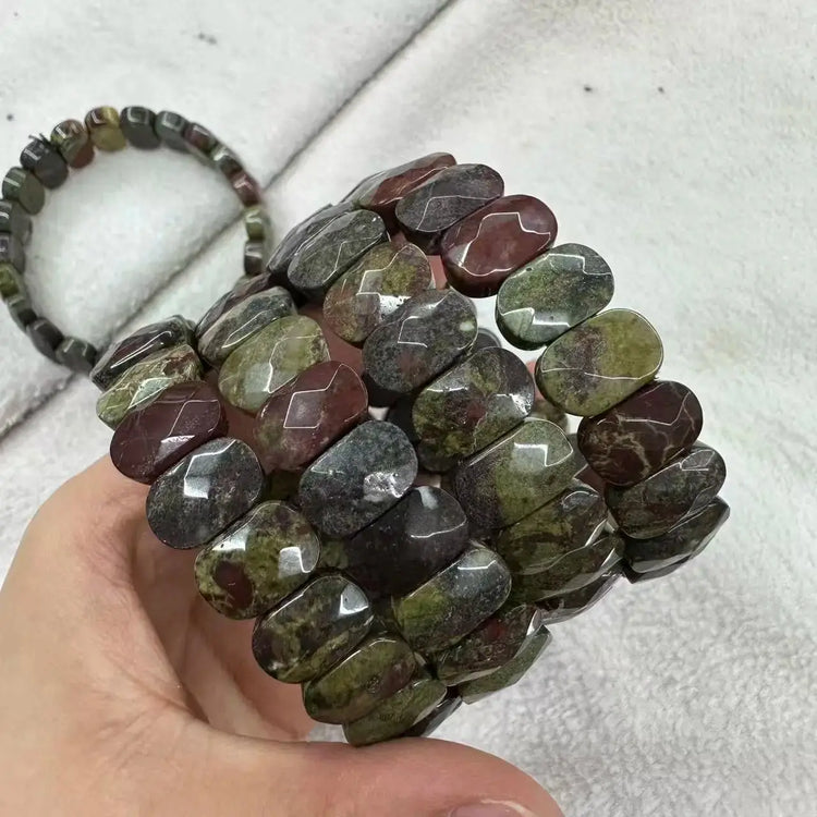 Natural Stone 8*14mm  Faceted Bracelets Lapis Labradorite Crystal  Red Jasper Agate Howlite Rhodonite Unakite For Wholesale Jewelry and Clovers